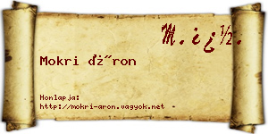 Mokri Áron névjegykártya